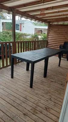 Balcon ou terrasse dans l'établissement MH 353 tout confort 3 chambres et 2 salles de bain dans camping 4 étoiles