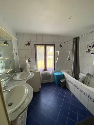 Salle de bains dans l'établissement Maison à la campagne avec SPA