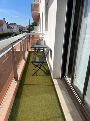 Balcon ou terrasse dans l'établissement Appartement Mimizan Plage