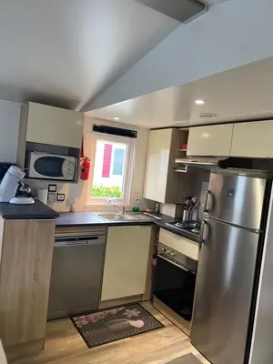 Cuisine ou kitchenette dans l'établissement Mobilhome 592