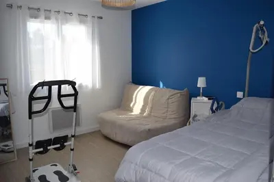 Un ou plusieurs lits dans un hébergement de l'établissement Maison 3 chambres à 2 pas du lac