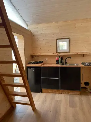 Cuisine ou kitchenette dans l'établissement Tiny House et chambre chez l habitant