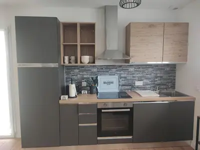 Cuisine ou kitchenette dans l'établissement Lakaya