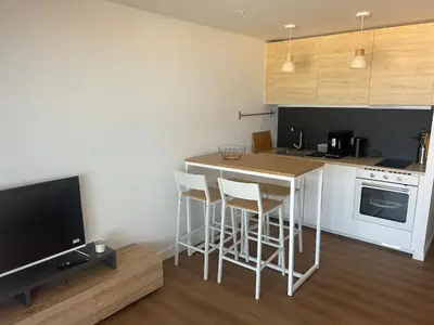 Cuisine ou kitchenette dans l'établissement Capbreton-Vue Mer-Couple-Enfant