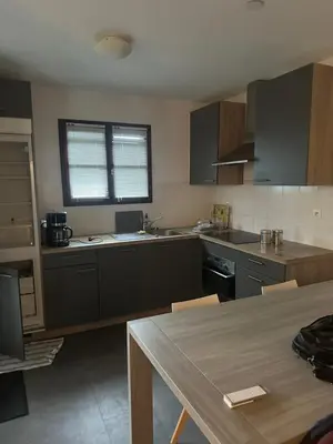 Cuisine ou kitchenette dans l'établissement Villa de l Eyre