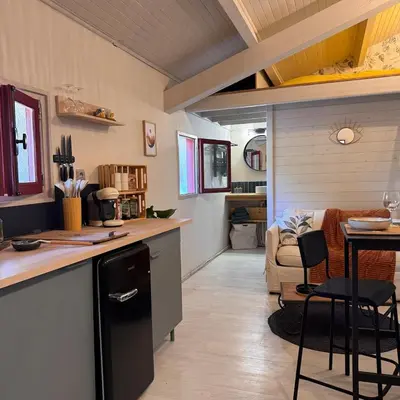Cuisine ou kitchenette dans l'établissement Gîte au cœur de la vallée du kiwi