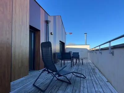 Balcon ou terrasse dans l'établissement Appartement cosy centre-ville, animaux admis - 6 pers. - FR-1-319-629