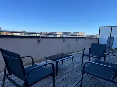 Balcon ou terrasse dans l'établissement Appartement cosy centre-ville, animaux admis - 6 pers. - FR-1-319-629
