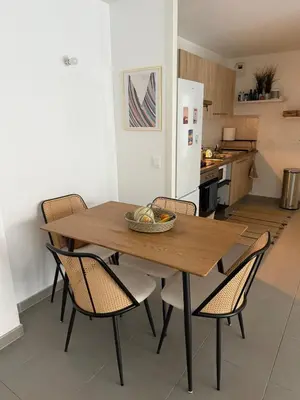 Cuisine ou kitchenette dans l'établissement L'Estacade Capbreton à 2 pas de la plage, du port et des pistes cyclables