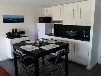 Cuisine ou kitchenette dans l'établissement Les Locations du Bassin Appartements Alexandre