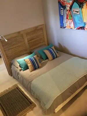 Un ou plusieurs lits dans un hébergement de l'établissement 3 chambres d'hôte de charme et chambre de luxe indépendante Ô Bois Plage