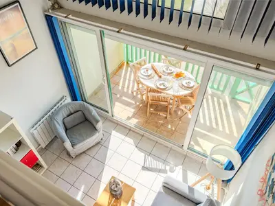 Coin salon dans l'établissement Apartment Cap Océan-5 by Interhome