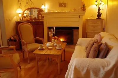 Coin salon dans l'établissement Maison Au Jardin