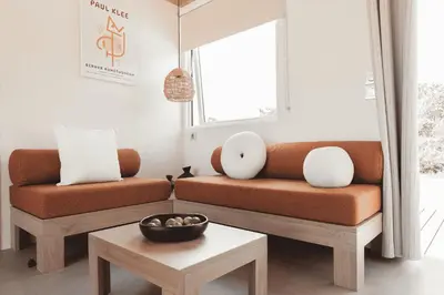 Coin salon dans l'établissement Camping Lou Broustaricq