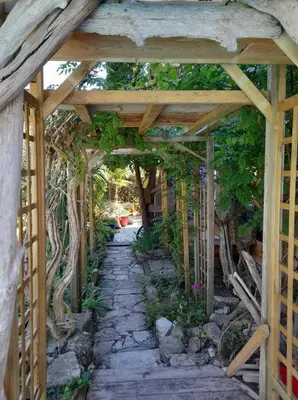 Jardin de l'établissement Carwyns Surf House
