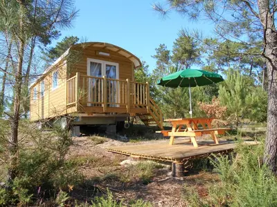 Jardin de l'établissement Huttopia Landes Sud