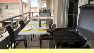 Coin salon dans l'établissement Residence Oceanis