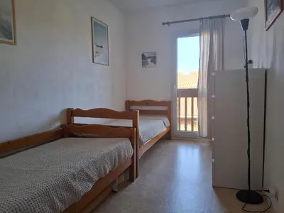 Un ou plusieurs lits dans un hébergement de l'établissement Villa patio avec piscine, à 400m des commerces et 6km de plage - Animaux admis - FR-1-239-83