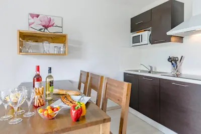 Cuisine ou kitchenette dans l'établissement Lagrange Vacances Les Terrasses du Lac