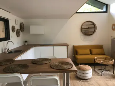 Coin salon dans l'établissement La grange de l ocean SPA
