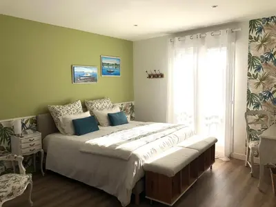 Un ou plusieurs lits dans un hébergement de l'établissement Les chambres d'hôtes de Pascale