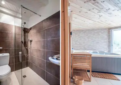Salle de bains dans l'établissement SAUNA - JACUZZI - 100% PRIVÉ - L'ESTANTADA