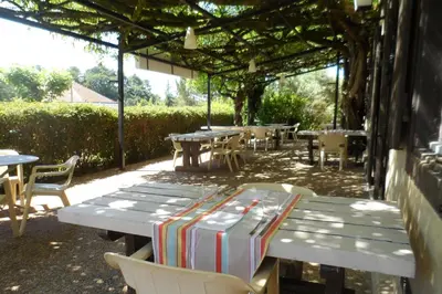 Jardin de l'établissement Hôtel et RESTAURANT traditionnel L' Escalandes