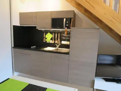 Cuisine ou kitchenette dans l'établissement LES BALCONS DE L'OCEAN