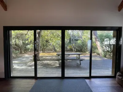 Balcon ou terrasse dans l'établissement Villa 8 pers proche lac marin, WiFi, animaux permis, parking - FR-1-379-83