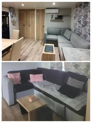 Coin salon dans l'établissement Mobilhome a Gastes