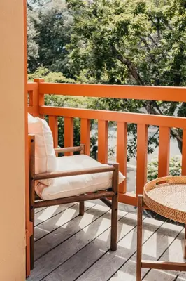 Balcon ou terrasse dans l'établissement La Guitoune