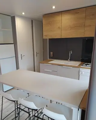 Cuisine ou kitchenette dans l'établissement Cap Océan