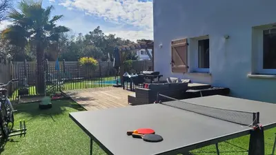 Tennis de table au sein de l'établissement VILLA CASA KOKO 10 PERS piscine chauffée, pétanque, ping pong VIEUX-BOUCAU ou à proximité