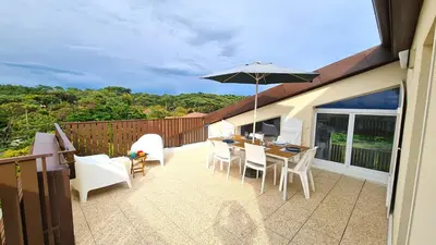 Balcon ou terrasse dans l'établissement Appartement duplex 5 personnes, vue sur la dune #0295