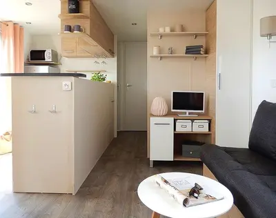 Cuisine ou kitchenette dans l'établissement Bungalow confort Gastes + Piscine