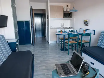 Cuisine ou kitchenette dans l'établissement Résidence Mer & Golf Le Boucanier Port d'Albret