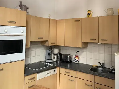 Cuisine ou kitchenette dans l'établissement Villa 3 ch, proche lac et océan, au calme, animaux admis - FR-1-319-371