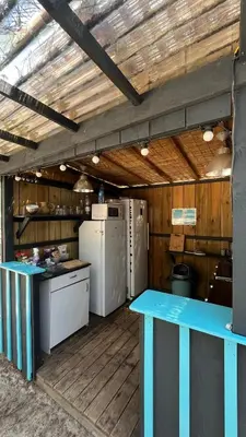 Cuisine ou kitchenette dans l'établissement Hoya Surf Camp