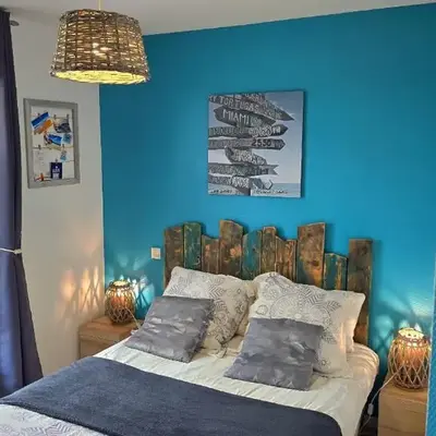 EntreLac&Océan2 - Chambre d'hôtes-Entrée et Terrasse privée - cyclotouristes et motards bienvenus