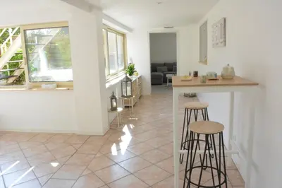 Cuisine ou kitchenette dans l'établissement VILLA FLEUR DES PINS - 2 CHAMBRES - 3 étoiles BANC D ARGUIN