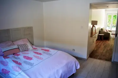 Un ou plusieurs lits dans un hébergement de l'établissement Villa Fleur des Pins 2 personnes Dune du Pyla