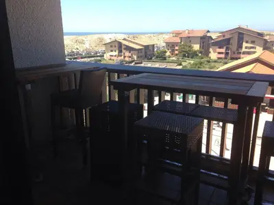 Balcon ou terrasse dans l'établissement vue océan à Seignosse