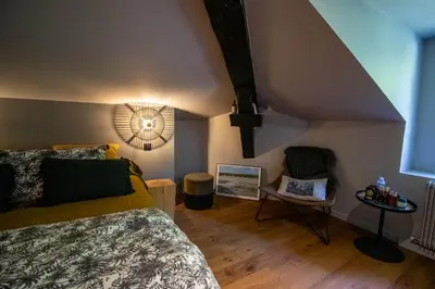 Un ou plusieurs lits dans un hébergement de l'établissement BEL AIR MAISON D'HOTES DES LANDES