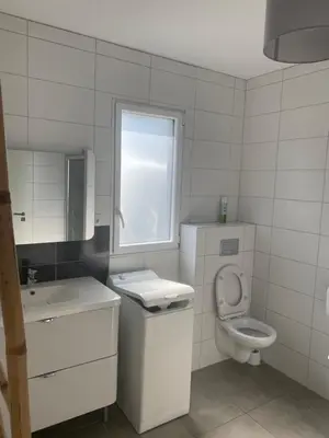 Salle de bains dans l'établissement Maison climatisée 47 m2 Biscarrosse proche lac et océan