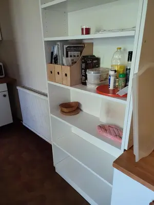 Cuisine ou kitchenette dans l'établissement appartement à Capbreton en lisière de la forêt
