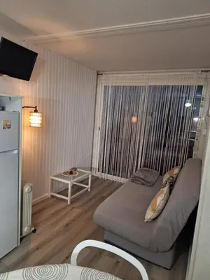 Télévision ou salle de divertissement dans l'établissement appartement T2bis idealement situé au bord du lac marin de Vieux Boucau