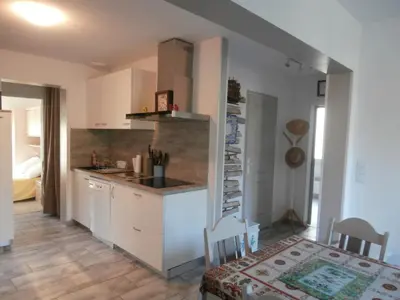 Cuisine ou kitchenette dans l'établissement Charmant T3 de standing à Capbreton, jardin, 3 chambres, terrasse couverte, proche port et plages - FR-1-239-484