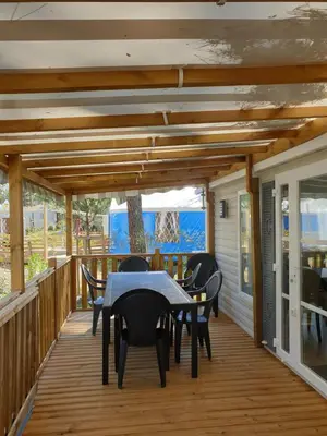 Balcon ou terrasse dans l'établissement Camping les dunes de contis