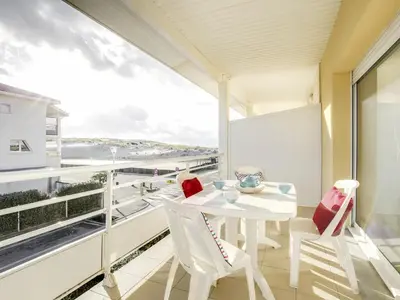 Balcon ou terrasse dans l'établissement Appartement T3 à 50m de l'océan, balcon sud, parking, pour 4 pers à Biscarrosse - FR-1-521-3