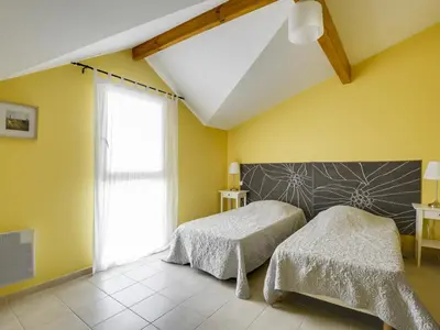Un ou plusieurs lits dans un hébergement de l'établissement Maison T3 avec terrasse près de l'océan - 6 pers - Biscarrosse Plage - FR-1-521-30
